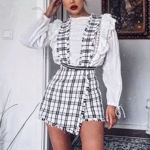 Brand New | Trendy Tweed Playsuit Romper Skort M - image 1